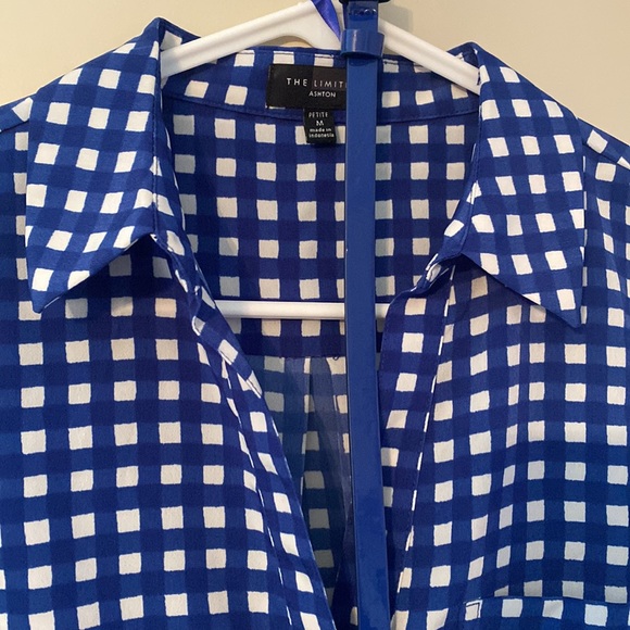 The Limited Petite Medium Blue and White Checkered Dress. - Picture 2 of 2